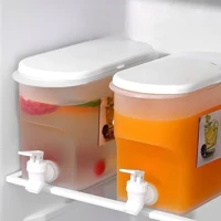 Imagem da promoção 3.5L Suqueira Plastica com tampa para Geladeira Com torneira capacidade 3,5litros para agua saboriza