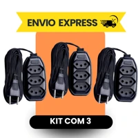 Imagem da promoção Kit 03 extensão 110/220v bivolt preta