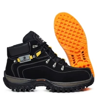 Imagem da promoção Bota Botina Adventure Polo Fran Coturno Preto Masculino Couro Com Palmilha Gel