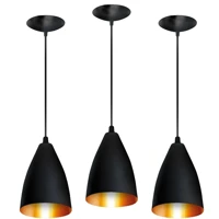 Imagem da promoção kit 3 luminarias pendente estilo bala preto fosco/cobre