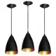 kit 3 luminarias pendente estilo bala preto fosco/cobre em oferta