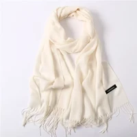 Imagem da promoção Cachecol Tipo Pashimina Echarpe Lenço Liso Inverno Moda Feminina 150x50cm