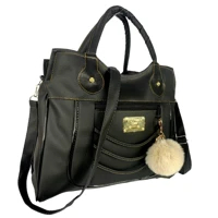 Imagem da promoção Bolsa Feminina Para Trabalho Espaçosa 2 Divisórias 2 Alças +Chaveiro Pom Pom