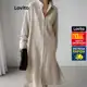 Lovito Elegante Vestido com Botões Frontais e Fenda para Mulheres em oferta