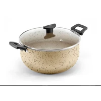 Imagem da promoção Panela grande 24cm robusta teflon antiaderente + tampa de vidro inquebrável caçarola