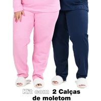 Imagem da promoção Kit Com 2 Calças de Moletom Flanelado - Tamanhos P ao G10