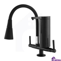 Imagem da promoção Torneira Gourmet Com Filtro Slim para Cozinha Preto Preta de Bancada Mesa Pia Flexível