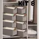 KIT 8 Cesto Organizador de Guarda Roupas Reforçado Caixa para Armazenar Multiuso Rígido em oferta