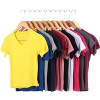 Imagem da promoção Kit 4 Blusa Feminina Gola V Manga Curta Tshirt Basica Blusinha