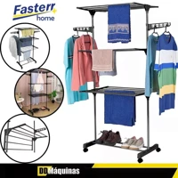 Imagem da promoção Varal de Chão em Aço Vertical Dobrável 3 Andares Preto - Fasterr
