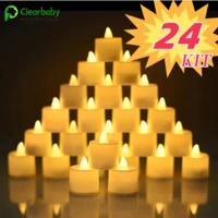 Imagem da promoção Kit 24 Velas Eletrônicas LED 3,7cm – Luz Amarela com Bateria para Festa e Casamento