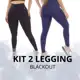 KIT C/ 2 Peças Legging Moda Feminina Blackout Com Contorno Corporal em oferta