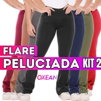 Imagem da promoção Kit 2 Calça Legging Flare Flanelada Leg Boca De Sino Bailarina Grossa Zero Transparência