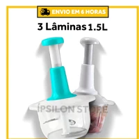 Imagem da promoção Processador Triturador De Alimentos Para Cozinha Manual Com 3 Lâminas Em Aços Afiadas 1,5 Litros