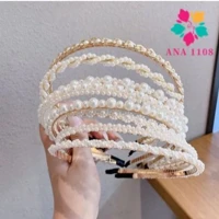 Imagem da promoção KIT 5 PCS Tiara de Pérolas / Arquinho de Perolas - Acessórios femininos de cabelo