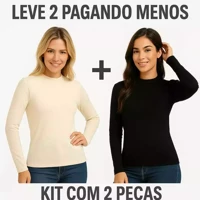 Imagem da promoção Kit Blusa Peluciada Térmica Segunda Pele Básica de Frio Flanelada Quentinha para Inverno | Camiseta