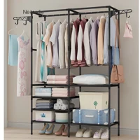 Imagem da promoção Guarda Roupa Portatil Arara Multifuncional Desmontavel Arara De Roupa Cabideiro Chão Sapateira Rack