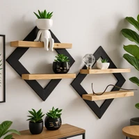 Imagem da promoção Quadro Decorativo em Pinus Prateleira Dupla Nicho Expositor de Obra Primas Decoração de Parede com B