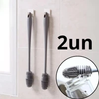 Imagem da promoção Kit 2 Escova De Lavar Garrafa Mamadeira Copos Multiuso De Silicone 33cm
