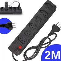 Imagem da promoção Régua Filtro de Linha com 8 Tomadas Extensão Elétrica 3 Universal 4 U 2 Type c 10A 110V/220V 2/3/5M