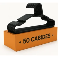 Imagem da oferta Kit 50 Cabide Adulto Preto Reforçado Organizador Combate