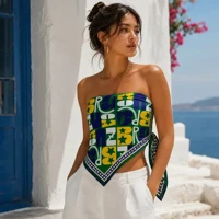 Imagem da oferta Lenço Feminino Grande 90x90 Em Cetim Edição Copa Do Mundo Multicolorido Brazuca 90x90