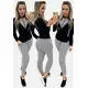 Conjunto Agasalho Summer Body com ziper calca xadrez e detalhes na gola Preto em oferta