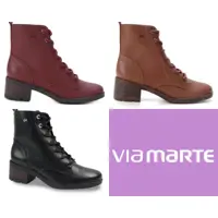 Bota Coturno Via Marte Cano Médio Feminina em oferta na Magazine Luiza