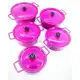 Jogo De Panela Em Aluminio Batido Fundido Grosso Rosa - Panelas Brasil em oferta