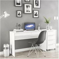 Imagem da promoção Conjunto Home Office 2 Peças Escrivaninha com Gaveteiro Politorno Branco