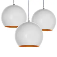 Kit 3 Luminárias Pendentes Alumínio Meia Bola Branco/cobre - AS LUMINARIAS em oferta na Magazine Luiza