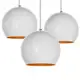 Kit 3 Luminárias Pendentes Alumínio Meia Bola Branco/cobre - AS LUMINARIAS em oferta