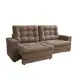 Sofá 3 Lugares Retrátil Lubeck Plush Suede Bege - Mobly em oferta