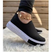 Imagem da promoção Tenis meia shoes calce facil slip on skeaker conforto casual macio sapatenis preto - for all shoes
