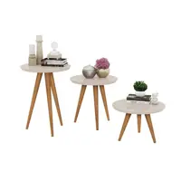 Conjunto 3 Mesas, Apoio, Lateral e Centro Classic Decore Off White - Lojas GD em oferta na Magazine Luiza