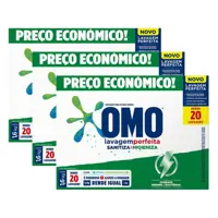 Sabão em Pó Omo Lavagem Perfeita - Sanitiza e Higieniza Concentrado 1,6kg 3 Unidades em oferta na Magazine Luiza