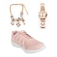 Kit Tênis Zeus Feminino Macio + Relógio + Pulseira Estilo em oferta na Magazine Luiza