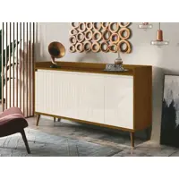 Buffet Aparador Retrô Clássico Freijó com OffWhite - MoveisAqui em oferta na Magazine Luiza