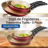 Conjunto de Frigideiras Tramontina Turim com Revestimento Antiaderente - 3 Peças em oferta na Casas Bahia