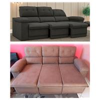 Imagem da promoção Sofá New Ripley 2,05m Assento Retrátil e Reclinável Velosuede - NETSOFAS