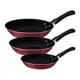Conjunto de Frigideiras Antiaderente Tramontina - de Alumínio Caribe Preto e Vermelho 3 Peças em oferta