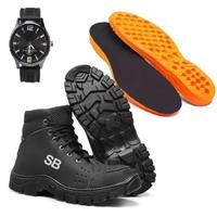 Imagem da promoção Kit Bota Adventure Masculina Cano Curto + Relógio Casual - SB Adventure