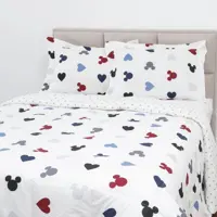 Edredom Dupla Face Casal Mickey Colors Percal 180 Fios 3 Peças - Casa & Conforto + Disney em oferta na ShopTime