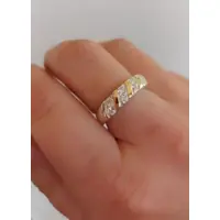 Anel Solitário Prata 925 Com Aplique em Ouro 14K C em oferta na Magazine Luiza