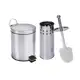 Kit 1 Lixeira aço inox 5 Litros e 1 escova sanitária Healer em oferta