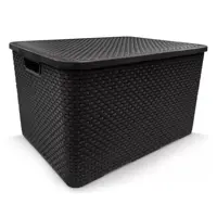 Kit 6 Caixas Organizadoras Rattan PRETA 20 Litros Arqplast em oferta na Magazine Luiza