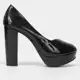 Scarpin Griffe Meia Pata Salto Alto Verniz (3 Cores) em oferta