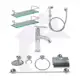 Kit completo para banheiro / 1 torneira cod 120 + 2 porta shampoo reto + 1kit banheiro + 1 ducha hig em oferta