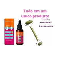 Imagem da promoção Serum Facial 3 Em 1 + Pedra Jade Massageador Rosto - Kit - Max love