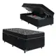 Cama Box Baú Solteiro + Colchão Espuma D20 - Suede Preto - e-Shop Casa em oferta